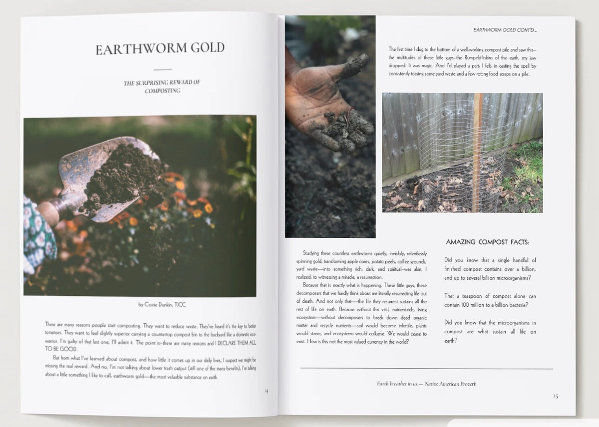 Page from Everyday Wellbeing Project Volume 1, On Hope: Earthworm Gold