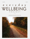 Everyday Wellbeing Project Volume 3, On Love, fall 2026 cover: a leaf-strewn gravel path between autumn hedgerows